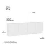 Mesa para TV Noce y Blanco 47x9cm Para TV Hasta 70 Pulgadas con Cuatro Cajones - Muebles de TV | Bylmo