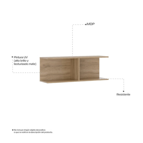 Mesa para TV Noce y Negro 43x4cm Para TV Hasta 60 Pulgadas sin Cajones - Muebles de TV | Bylmo