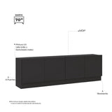 Mesa para TV Noce y Negro 47x9cm Para TV Hasta 70 Pulgadas con Cuatro Cajones - Muebles de TV | Bylmo