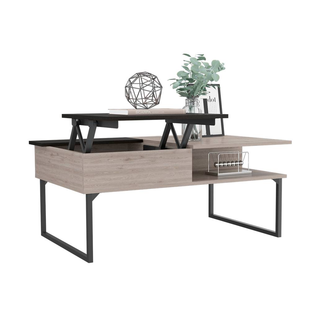 Mesa de Centro Ceniza y Wengue 105.1x45.7cm Rectangular Transformable Con Patas - Mesas | Bylmo