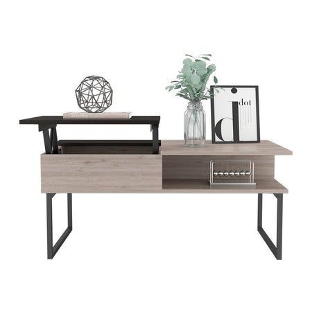 Mesa de Centro Ceniza y Wengue 105.1x45.7cm Rectangular Transformable Con Patas - Mesas | Bylmo