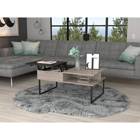 Mesa de Centro Ceniza y Wengue 105.1x45.7cm Rectangular Transformable Con Patas - Mesas | Bylmo