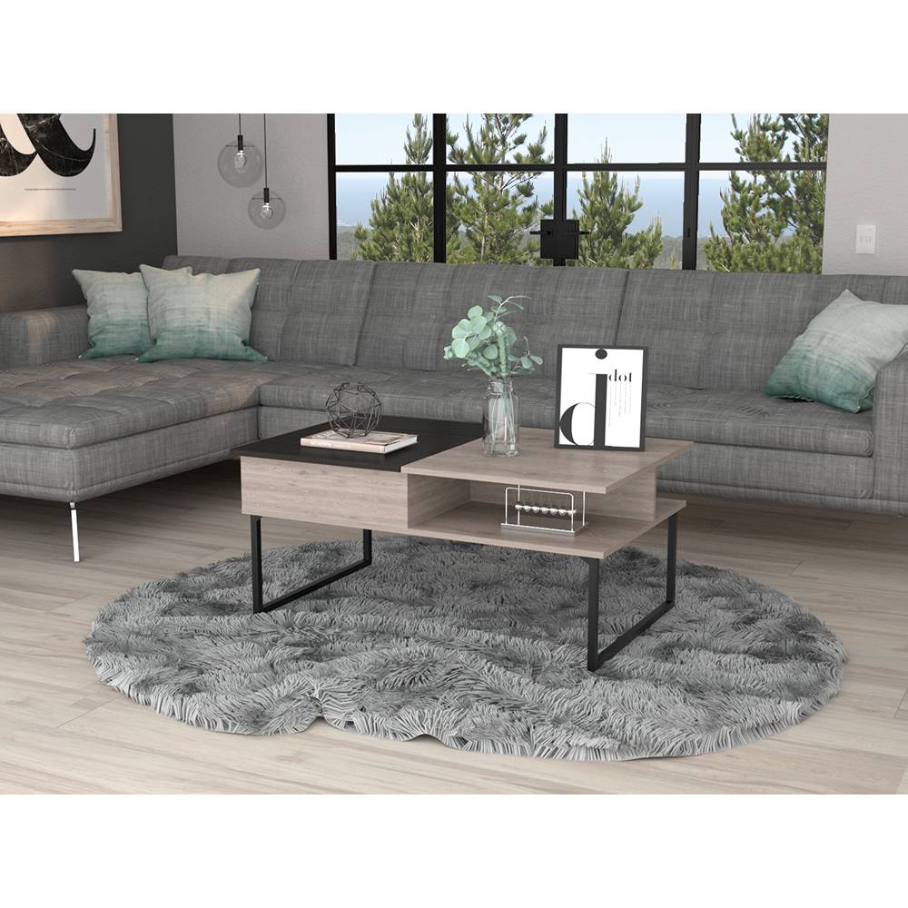 Mesa de Centro Ceniza y Wengue 105.1x45.7cm Rectangular Transformable Con Patas - Mesas | Bylmo