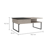 Mesa de Centro Ceniza y Wengue 105.1x45.7cm Rectangular Transformable Con Patas - Mesas | Bylmo