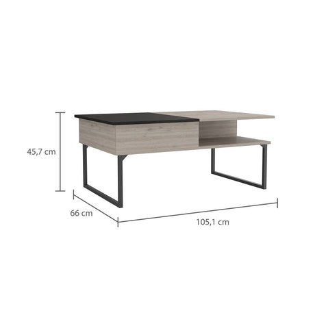 Mesa de Centro Ceniza y Wengue 105.1x45.7cm Rectangular Transformable Con Patas - Mesas | Bylmo