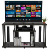 Mesa para TV Lannes Wengue 121x67cm Para TV Hasta 50 Pulgadas sin Cajones y con Patas - Muebles para TV | Bylmo