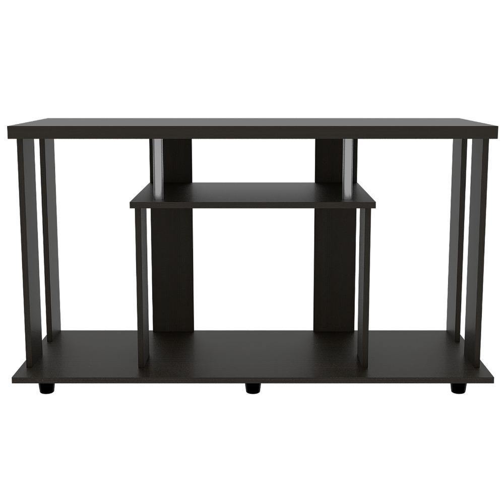 Mesa para TV Lannes Wengue 121x67cm Para TV Hasta 50 Pulgadas sin Cajones y con Patas - Muebles para TV | Bylmo