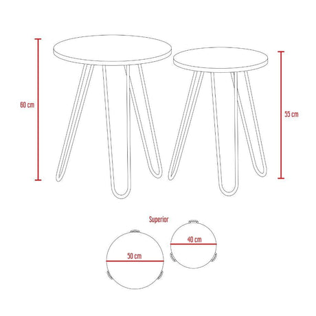 Set x2 Mesas Mamba Caramelo 50 cm - Mesas | Bylmo
