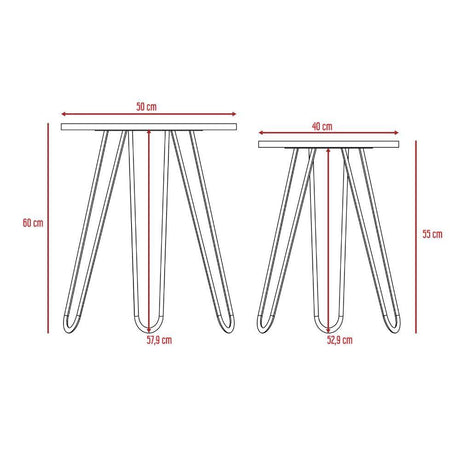Set x2 Mesas Mamba Caramelo 50 cm - Mesas | Bylmo