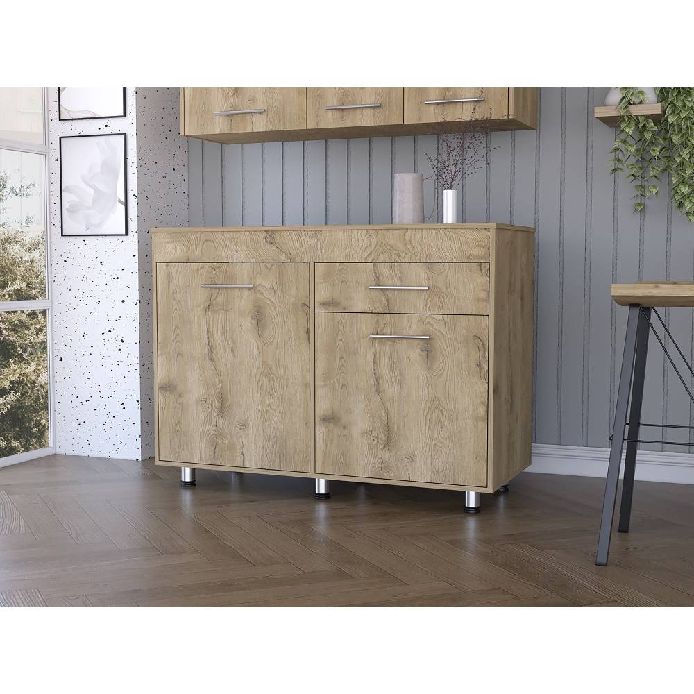 Mueble Inferior con Dos Puertas y Un Cajón Orión Macadamia 120 cm - Cocinas | Bylmo