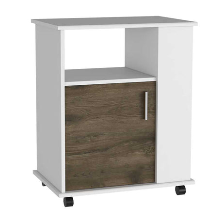Mueble Microondas Blanco y Bellota 60x73.5cm sin Cajones y con Un Puertas - Muebles Organizadores | Bylmo