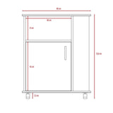 Mueble Microondas Blanco y Bellota 60x73.5cm sin Cajones y con Un Puertas - Muebles Organizadores | Bylmo