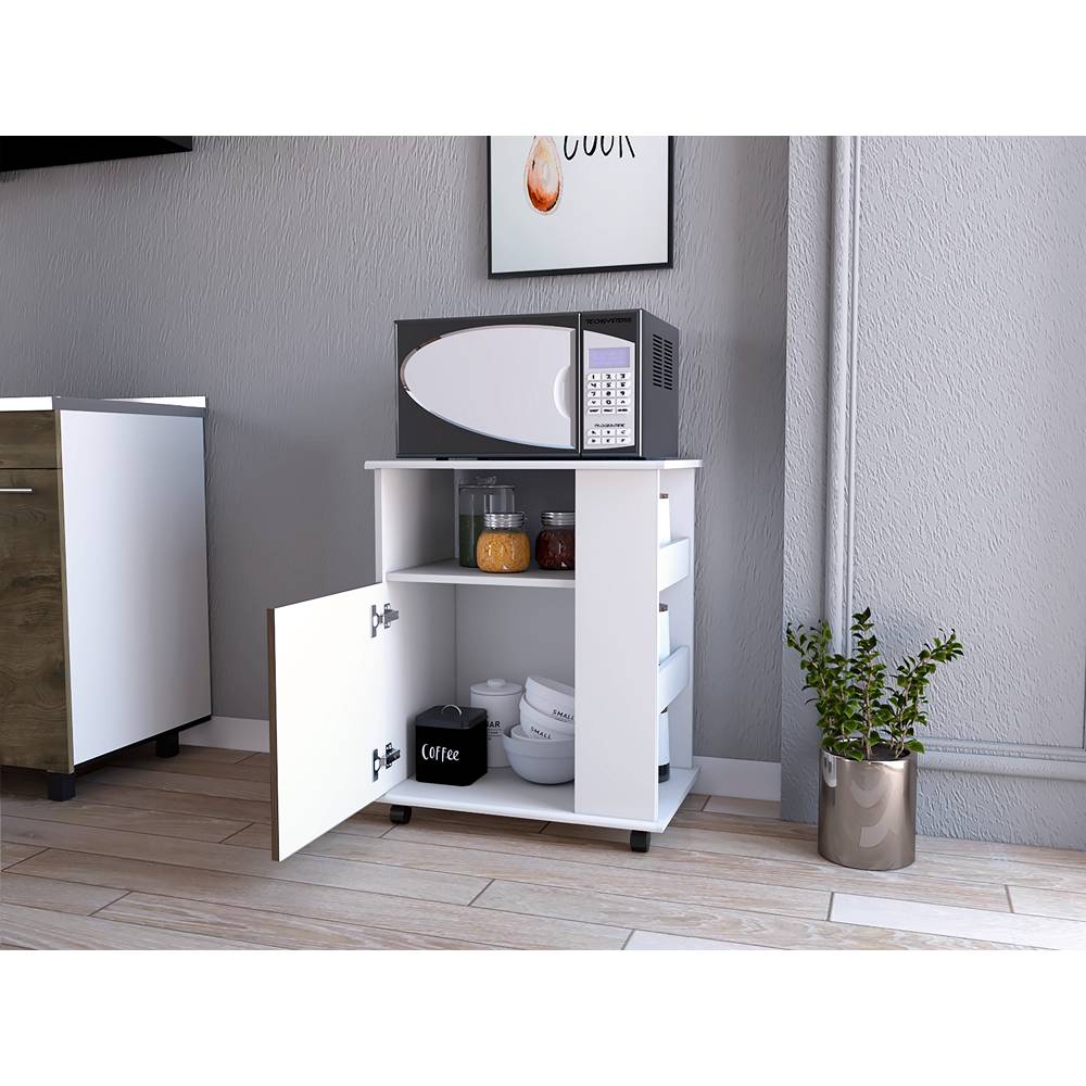 Mueble Microondas Z Plus Blanco y Bellota 60x73.5cm sin Cajones y con Un Puertas - Muebles Organizadores | Bylmo