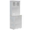 Mueble Microondas Capienza Blanco 70 cm con Dos Puertas, Un Cajón y Entrepaños