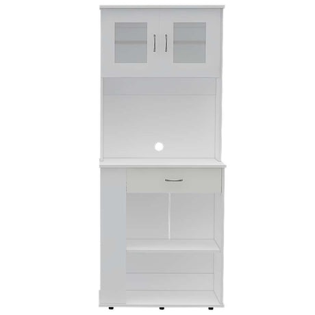 Mueble Microondas Capienza Blanco 70 cm con Dos Puertas, Un Cajón y Entrepaños - Muebles Organizadores | Bylmo