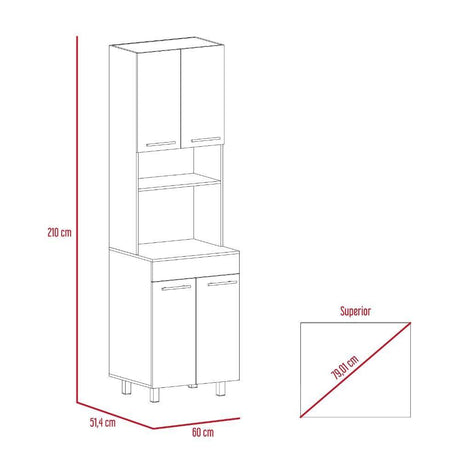 Modulo Microondas Luna Miel y Wengue 60 cm - Cocinas | Bylmo