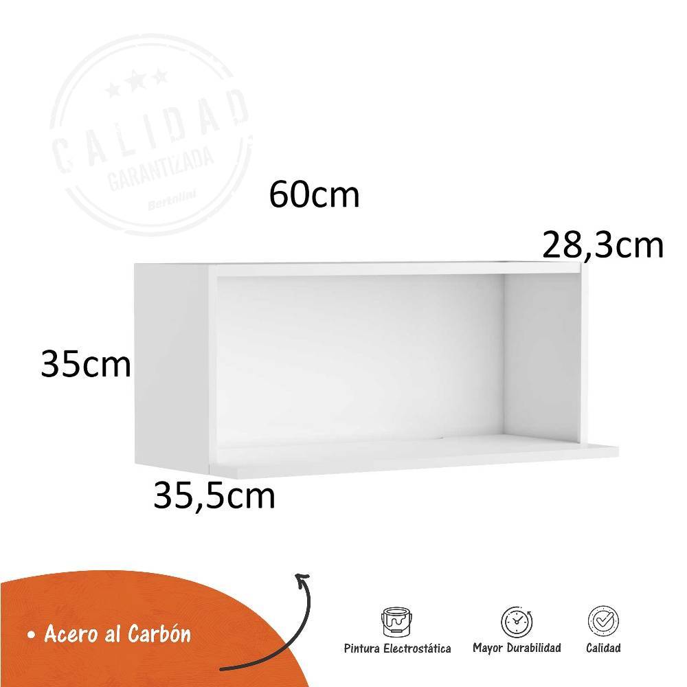 Módulo Para Microondas Blanco 60x35cm Flotante sin Puertas - Muebles Organizadores | Bylmo