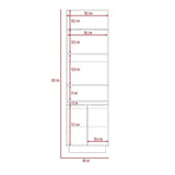 Mueble Microondas Tibet Rovere y Sombra 60 cm Con Tres Puertas y Entrepaños - Muebles Organizadores | Bylmo