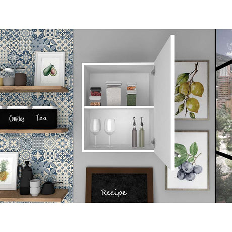 Mueble Auxiliar Manchester Blanco 50x60cm con Un Entrepaño y Dos Compartimientos - Muebles Organizadores | Bylmo