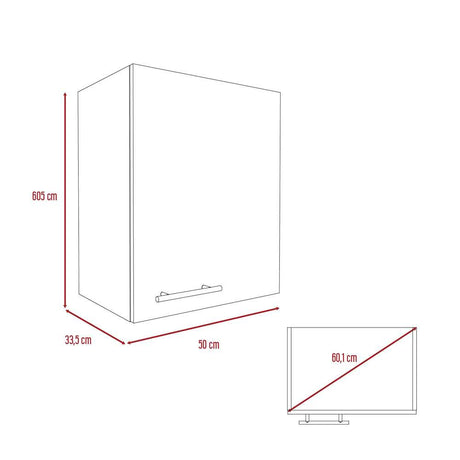 Mueble Auxiliar Manchester Blanco 50x60cm con Un Entrepaño y Dos Compartimientos - Muebles Organizadores | Bylmo