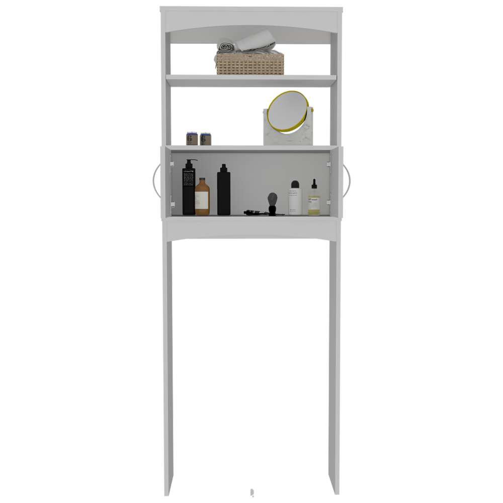 Ahorrador de Espacio para Baño Malta Blanco 60.6x165cm con Un Cajón y con Un Entrepaño - Gabinetes | Bylmo