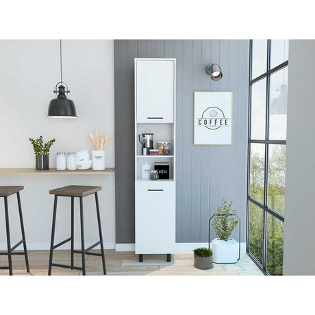 Alacena Hobart Blanco 40x202cm con Dos Puertas - Muebles Organizadores | Bylmo