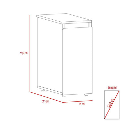 Mueble Auxiliar Allegra Wengue y Onix 26 cm con Una Puerta - Gabinetes | Bylmo