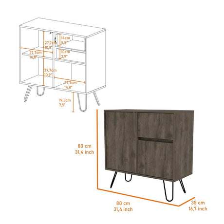 Aparador Andorra Bellota 80x80cm con Un Cajón y con Dos Compartimientos - Barras y Muebles Auxiliares | Bylmo