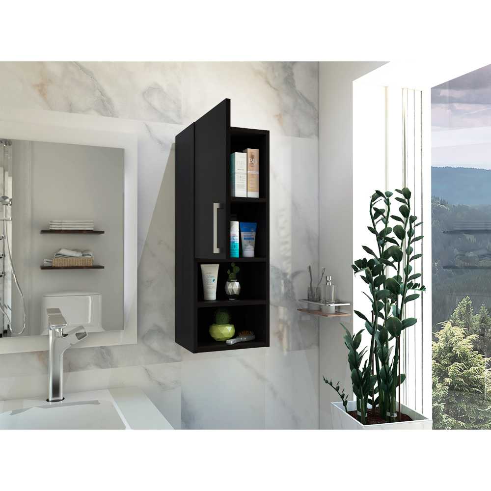Gabinete de Baño Barcelona Wengue 30x81.5cm Rectangular sin Espejo y con Dos Entrepaños - Gabinetes | Bylmo