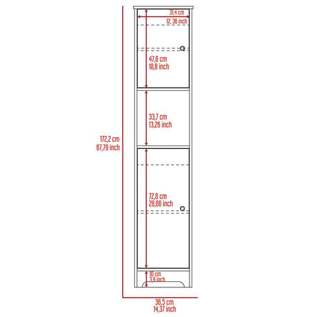 Mueble Auxiliar para Baño Ibis Duna 36.5x172.2cm sin Cajones y sin Entrepaños - Gabinetes | Bylmo