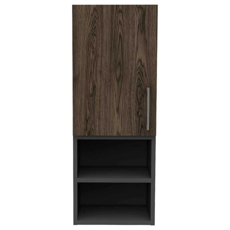 Gabinete de Baño Madrid Coñac y Plomo 30x80cm Rectangular con Dos Entrepaños - Gabinetes | Bylmo