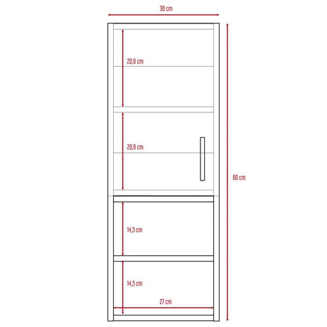 Gabinete de Baño Madrid Coñac y Plomo 30x80cm Rectangular con Dos Entrepaños - Gabinetes | Bylmo