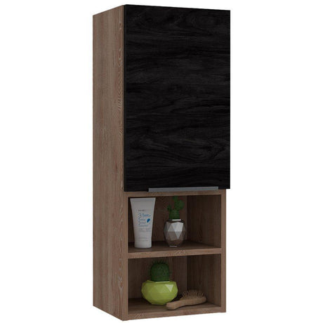 Mueble Auxiliar Mila Sombra y Miel 30 cm con Una Puerta y Entrepaños - Gabinetes | Bylmo
