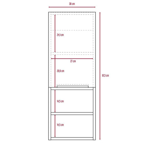 Mueble Auxiliar Mila Sombra y Miel 30 cm con Una Puerta y Entrepaños - Gabinetes | Bylmo