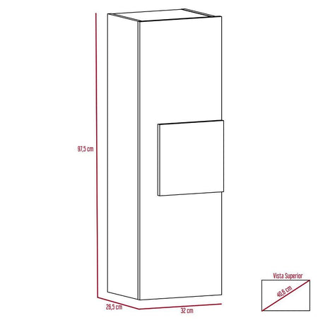 Mueble Auxiliar Vanguard Blanco y Habano 32 cm con Una Puerta - Gabinetes | Bylmo