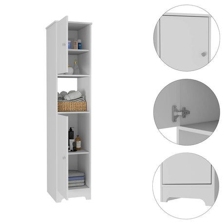 Mueble Auxiliar para Baño Ibis Blanco 36.5x172.6cm sin Cajones y con Dos Entrepaños - Gabinetes | Bylmo