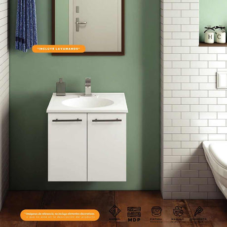 Mueble Atlanta Blanco 62 cm con Dos Puertas - Gabinetes | Bylmo