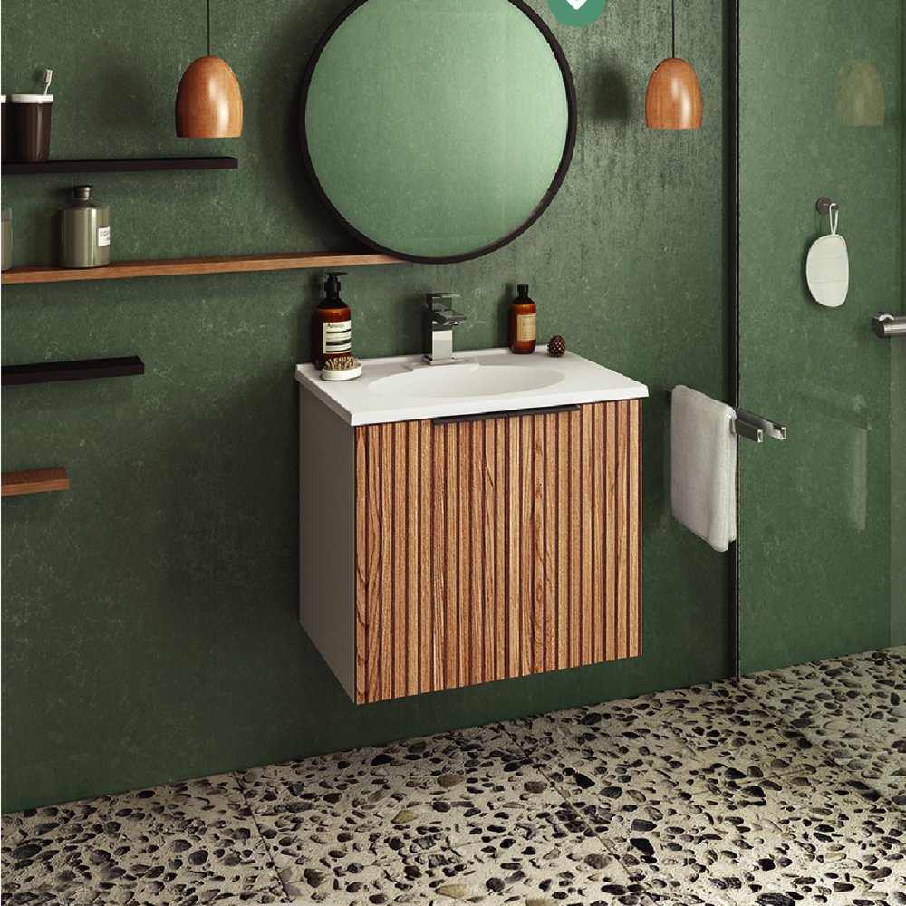 Mueble Chicago Blanco y Cafe 62 cm con Dos Puertas - Gabinetes | Bylmo