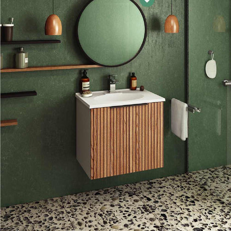 Mueble Chicago Blanco y Cafe 62 cm con Dos Puertas - Gabinetes | Bylmo