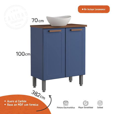 Mueble Perm Blue Navy 70 cm con Dos Puertas - Gabinetes | Bylmo