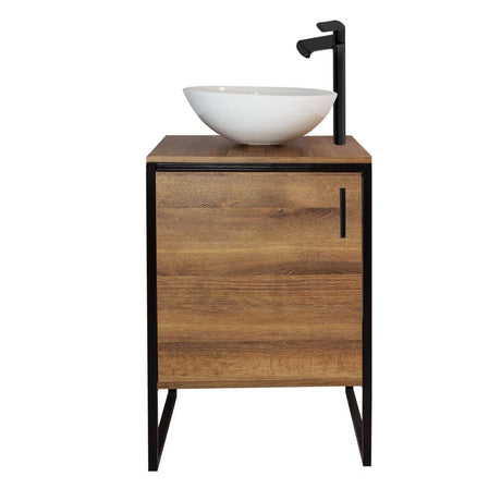 Mueble New York Amareto y Negro 60 cm con Una Puerta - Gabinetes | Bylmo