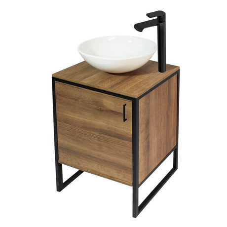 Mueble New York Amareto y Negro 60 cm con Una Puerta - Gabinetes | Bylmo