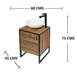 Mueble New York Amareto y Negro 60 cm con Una Puerta - Gabinetes | Bylmo