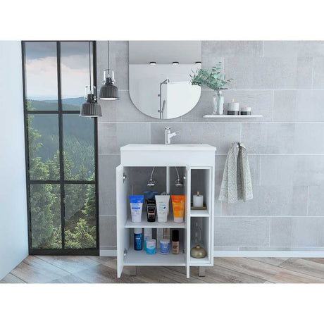 Mueble Meka Blanco 60 cm con Dos Puertas y Entrepaños - Gabinetes | Bylmo
