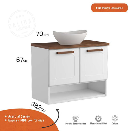 Mueble Sochi Blanco 70 cm con Dos Puertas - Gabinetes | Bylmo