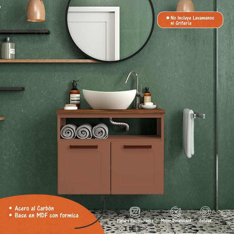 Mueble Noril Terracota 70 cm con Dos Puertas - Gabinetes | Bylmo