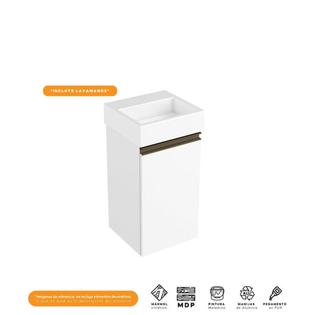 Mueble Santiago Blanco 30 cm con Puerta - Gabinetes | Bylmo