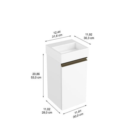 Mueble Santiago Blanco 30 cm con Puerta - Gabinetes | Bylmo