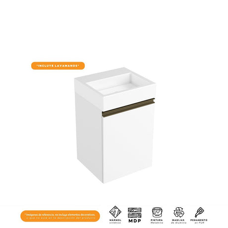 Mueble Santiago Blanco 40 cm con Puerta - Gabinetes | Bylmo