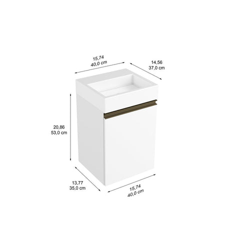 Mueble Santiago Blanco 40 cm con Puerta - Gabinetes | Bylmo